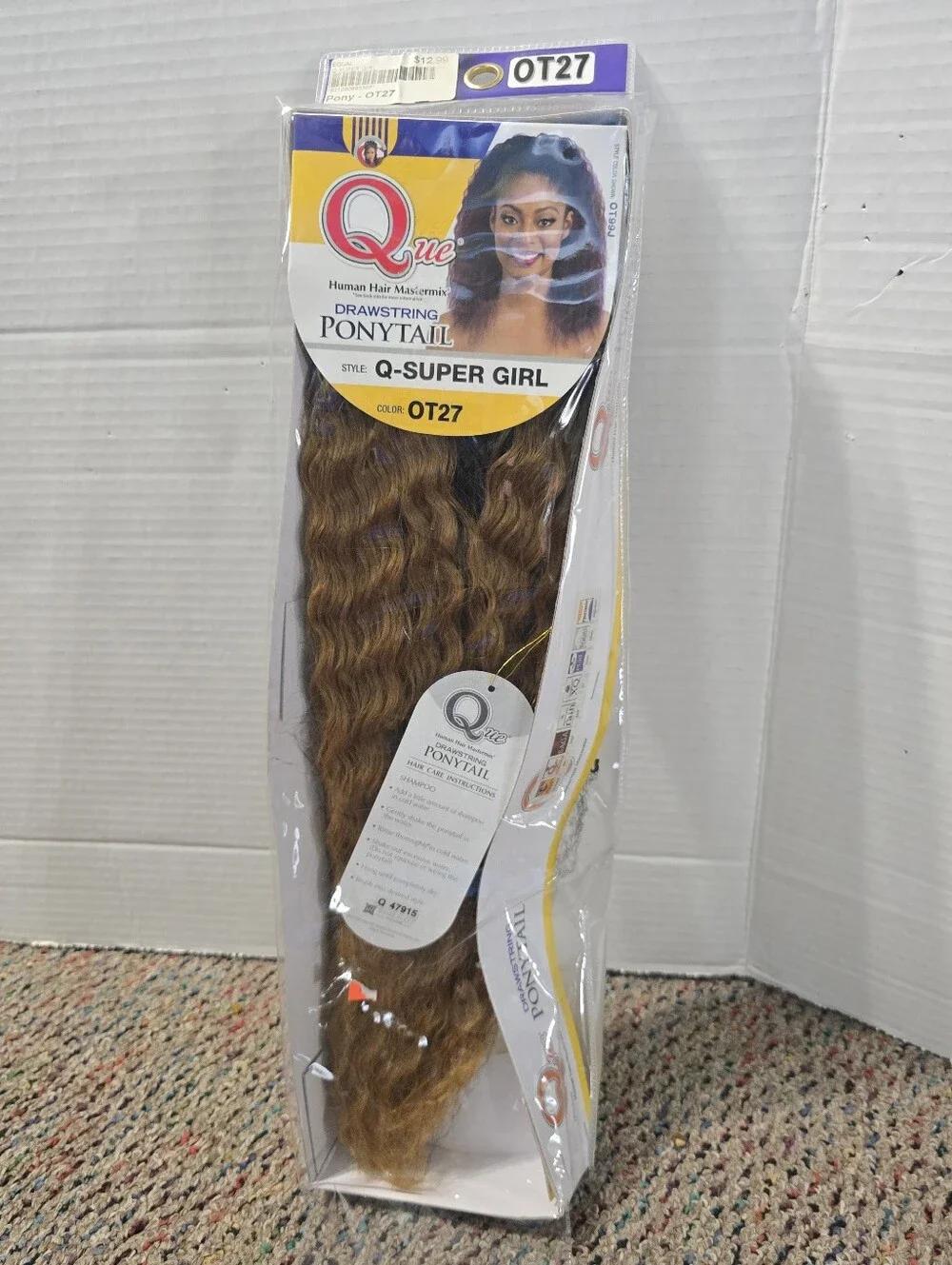 Que Q Super Girl Human Hair Master Mix Drawstring Ponytail NEW Color OT07